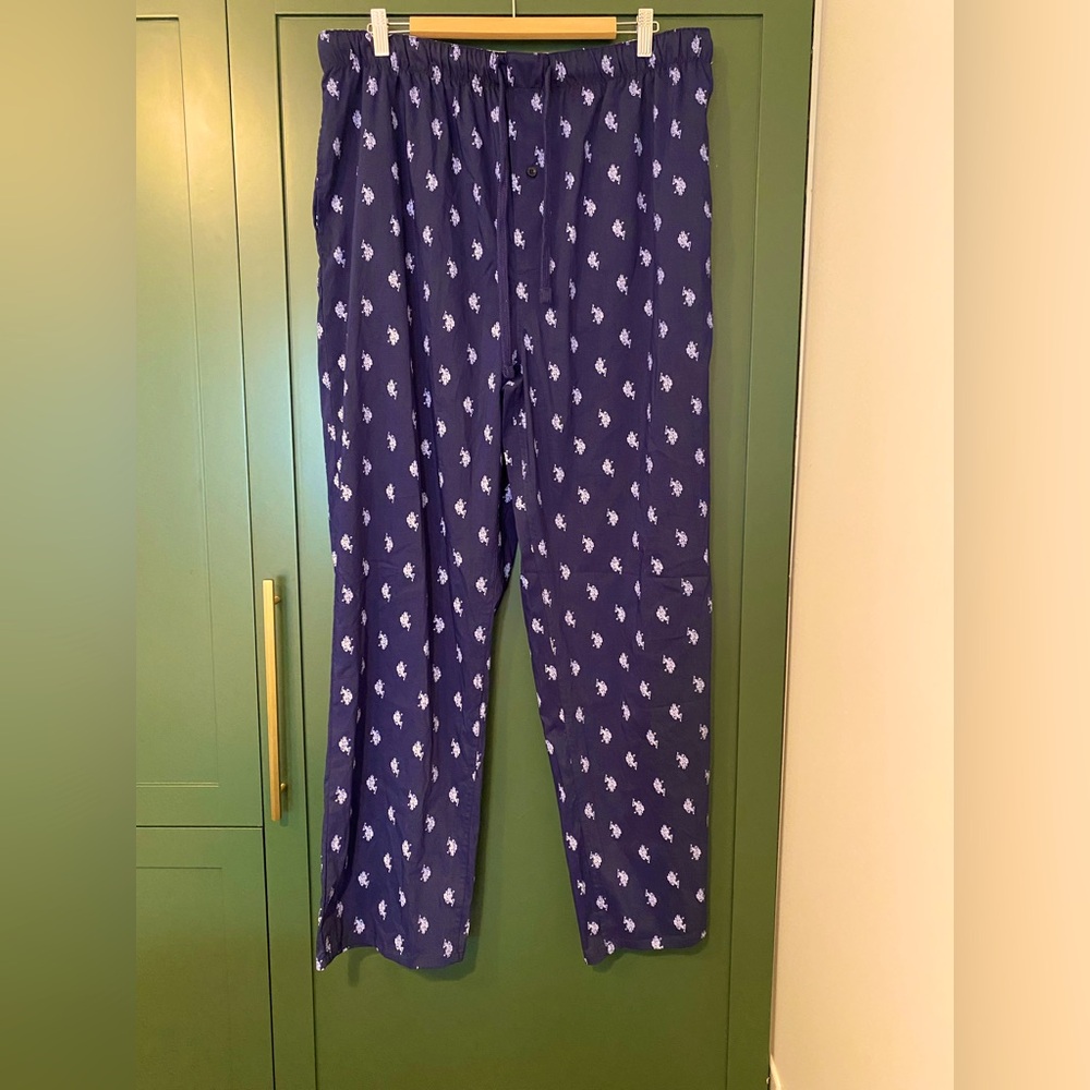 Ralph Lauren Navy Pajama Pants with White Print